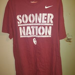 Men's Short sleeve red Nike Regular fit Ou Nike Sooner Nation t shirt size XL